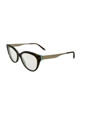 Tiffany & Co. glasses TF2180 cat eye prescription Havana crystal blue